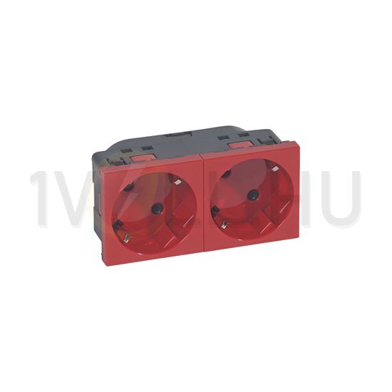 Mosaic 162/2 dugalj sínes földelt központi fedlap piros IP20 beépített rugós LEGRAND - 077272