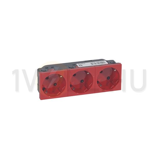 Mosaic 162/3 dugalj sínes földelt központi fedlap piros IP20 beépített rugós LEGRAND - 077273