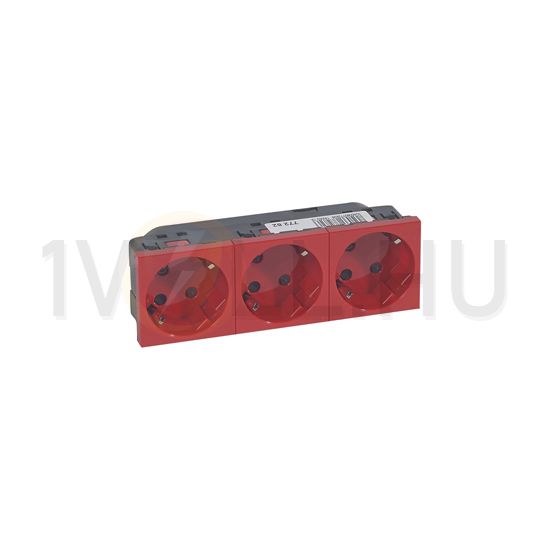 Mosaic 162/3 dugalj sínes földelt központi fedlap piros IP20 beépített rugós LEGRAND - 077282