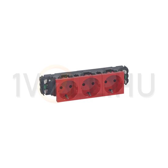 Mosaic 162/3 dugalj sínes földelt központi fedlap piros IP40 csatornába DLP LEGRAND - 077413