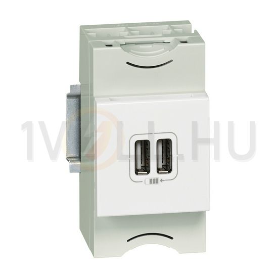 Mosaic USB töltőaljzat 2M 2/ki 2400mA-max. 5V süllyesztett fehér LEGRAND - 077594