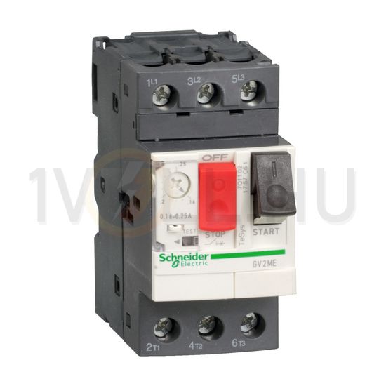 Motorvédő kapcsoló 3P 0.4-0.63A-hő 100kA fix termomágneses csavaros TeSys GV2-ME Schneider - GV2ME04AP
