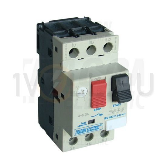 Motorvédő kapcsoló 3P 0,63-1A-hő fix termomágneses csavaros TRACON - TGV2-05