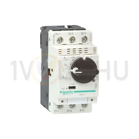 Motorvédő kapcsoló 3P 4-6.3A-hő 100kA fix termomágneses csavaros TeSys GV2-P Schneider - GV2P10