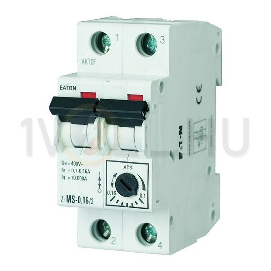 Motorvédő kapcsoló sorolható 2.5-4A-hő 10kA fix mágneses csavaros Z-MS-4,0/2 EATON - 248396