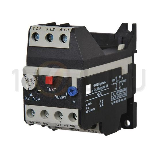 Motorvédő relé (hőkioldó) 2,2-3,3A 1ny 1z önállóan szerelhető csavaros CLASS10 H0-2K Ganz KK - 202-4003-507