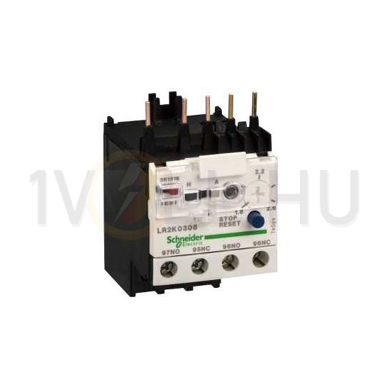 Motorvédő relé (hőkioldó) 2.6-3.7A 1-ny 1-z ráépíthető/önállóan szerelhető TeSys LR2-K Schneider - LR2K0310