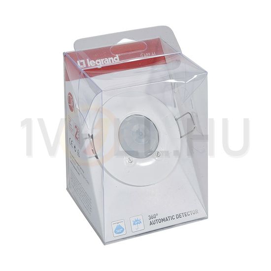 Mozgásérzékelő álmennyezetbe 360° PIR 8m-érzékelésátmérő 240V fehér IP41 LEGRAND - 048944