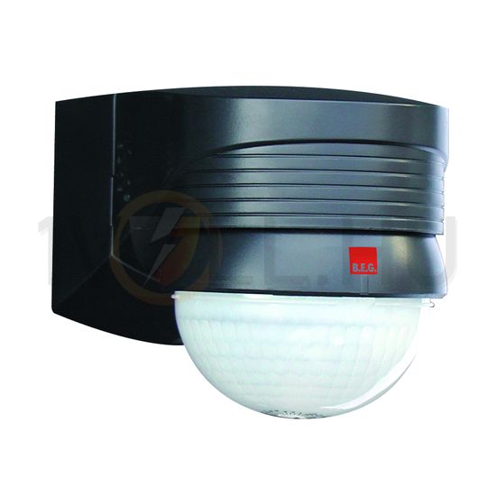 Mozgásérzékelő kültéri falra 16x20m 280° PIR 2000W 230V fekete IP44 LC-Plus 280 B.E.G. - 91028