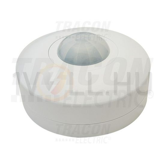 Mozgásérzékelő mennyezetre 360° PIR 12m-érzékelésátmérő 1000W 230V fehér IP20 TRACON - TMB-011