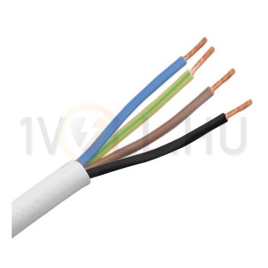 Műanyagköpenyű kábel H05VV-F 4x 2.5mm2 hajlékony 300V/U0 500V fehér H05VV-F (MT) 100m KÁBELgyártó - MT4X2,5.