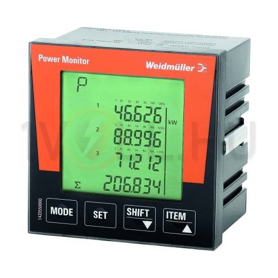 Multifunkciós teljesítménymérő 1/5A 96x96mm MODBUS A-mérő V-mérő POWER MONITOR Weidmüller - 1423550000