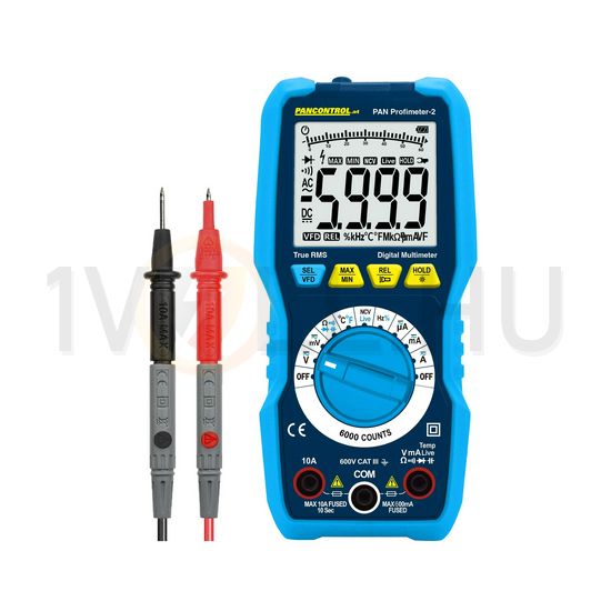 Multiméter V-A-Ohm-µF-°C-Hz LCD digitális 600VDC 600VAC 10ADC 10AAC PAN Profimeter-2 Pancontrol - PROFIMETER-2