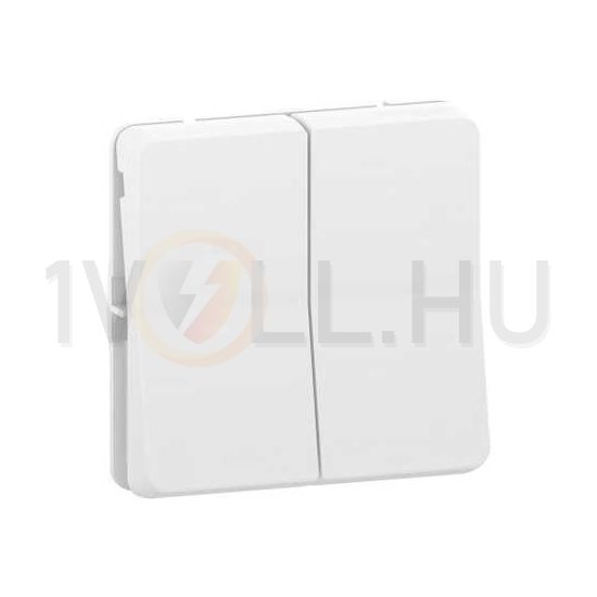 MurevaStyl 106+6 kettős váltókapcsoló betét fehér csavaros IP55 2- billentyű/gomb Schneider - MUR39022