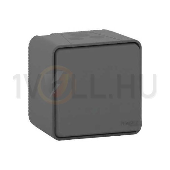 MurevaStyl N101 csengőnyomó betét komplett házban 1- nyomógomb 1z antracit csengő IP55 Schneider - MUR35026