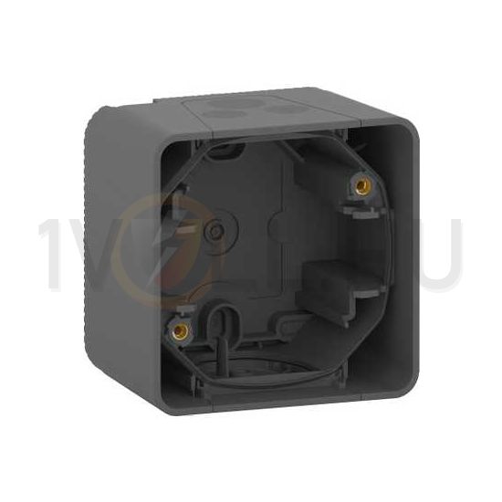 MurevaStyl kiemelődoboz 1-es vízszintes és függőleges szürke műanyag IP55 Schneider - MUR37911