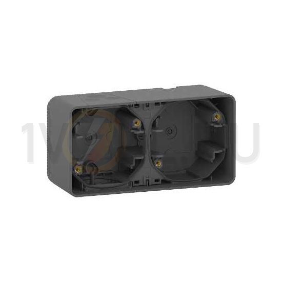 MurevaStyl kiemelődoboz 2-es vízszintes szürke műanyag IP55 Schneider - MUR37914