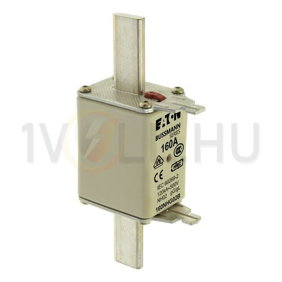 NH biztosítóbetét 160A gL/gG 500V AC 120kA kombikijelző-kioldásjelzéssel Bussmann EATON - 160NHG02B