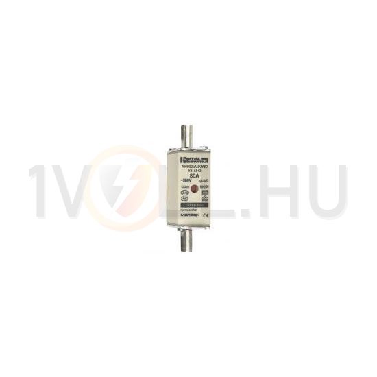 NH biztosítóbetét NH00 80A gL/gG 500V középső-kioldásjelzéssel NH000GG50V80 MERSEN - Y216543H (370680)