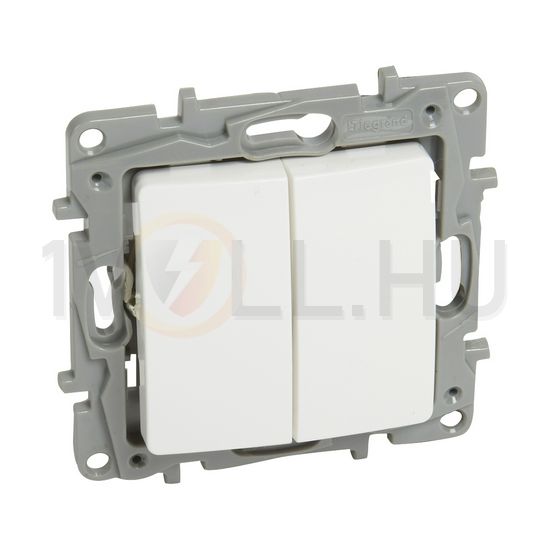 Niloé 106+6 kettős váltókapcsoló betét fehér süllyesztett IP20 2- billentyű/gomb LEGRAND - 764502