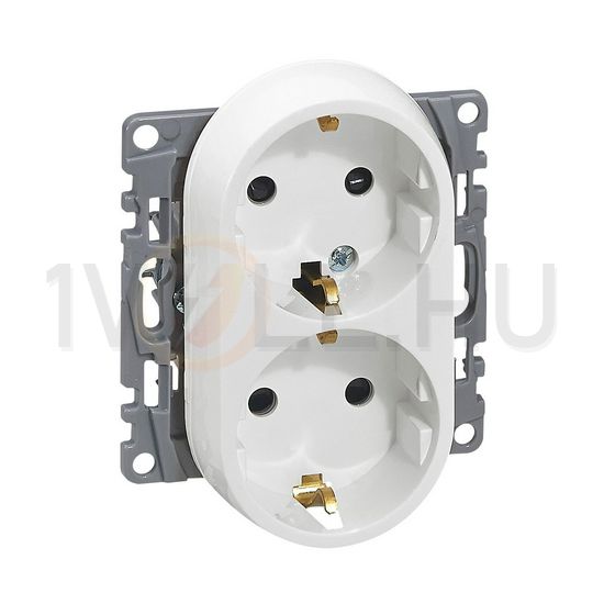 Niloé 162/2 dugalj földelt központi fedlap gyerekzárral fehér IP20 süllyesztett csavaros LEGRAND - 764544