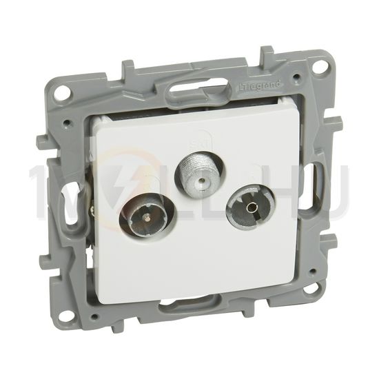Niloé antenna aljzat TV-R-SAT süllyesztett fehér 3-kimenet végzáró 15dB/860MHz LEGRAND - 764563