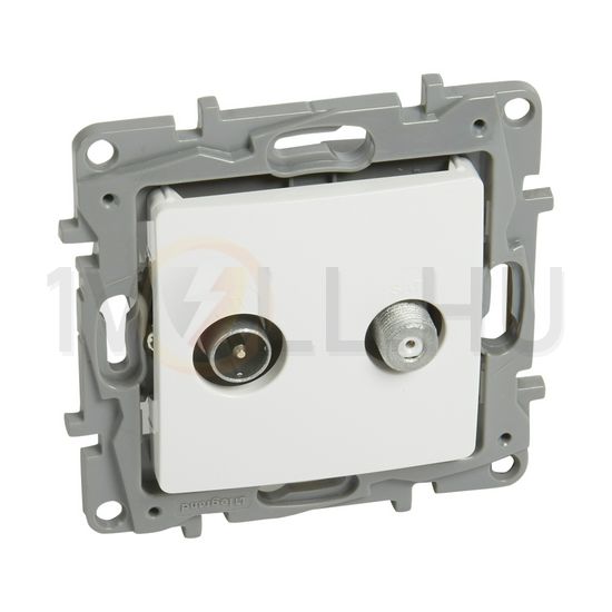 Niloé antenna aljzat TV-SAT csillagpontos süllyesztett fehér 2-kimenet végzáró 1dB/860MHz LEGRAND - 764559