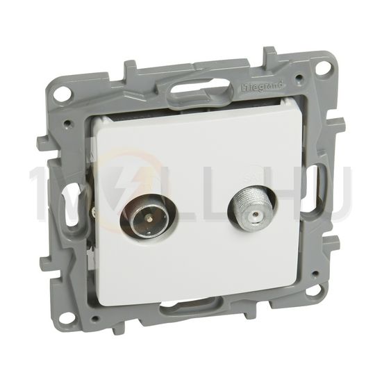 Niloé antenna aljzat TV-SAT süllyesztett fehér 2-kimenet végzáró 10dB/860MHz LEGRAND - 764558