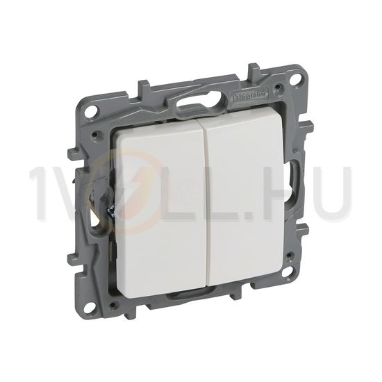 Niloé N106+6 nyomó betét 2- billentyűs 2v fehér IP20 süllyesztett dmax. műanyag LEGRAND - 764508
