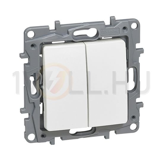 Niloé nyomó/váltókapcsoló N101/106 betét fehér süllyesztett dmax. IP20 2- billentyű/gomb LEGRAND - 764509