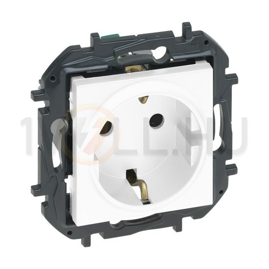 Niloé Step 2P+F csatlakozóaljzat (rugós), biztonsági zsaluval, fehér - 863120B