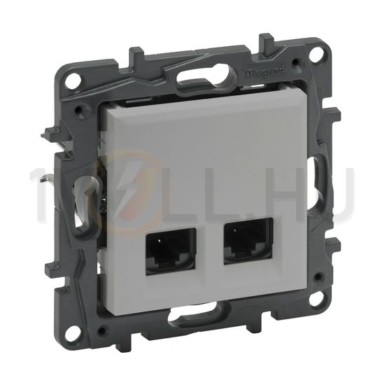 NiloéStep adatcsatlakozó dugalj STP 2xRJ45 8(8) Cat6A(IEC) alumínium LEGRAND - 863370