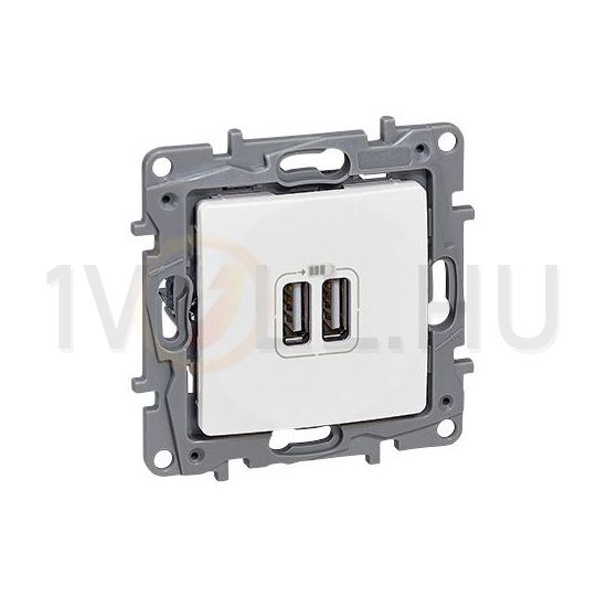 Niloé USB töltőaljzat A+A 2/ki 2400mA-max. 5V süllyesztett fehér LEGRAND - 764594
