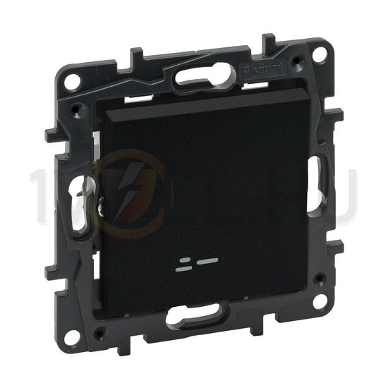 NiloéStep 101 1P kapcsoló +jelzőfény betét közp. fedéllel fekete süllyesztett rugós IP20 LEGRAND - 863511