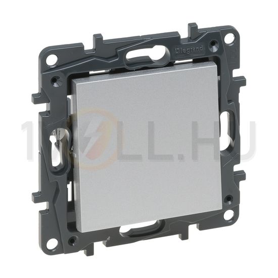 NiloéStep 106 váltókapcsoló betét közp. fedéllel alumínium süllyesztett rugós IP20 LEGRAND - 863306