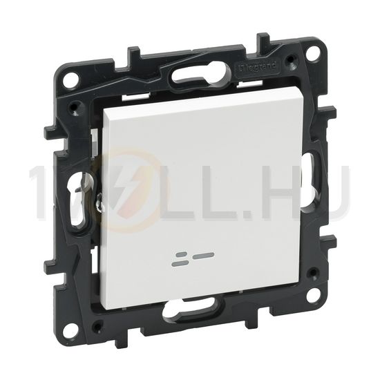 NiloéStep 106 váltókapcsoló +jelzőfény betét közp. fedéllel alumínium süllyesztett rugós LEGRAND - 863316