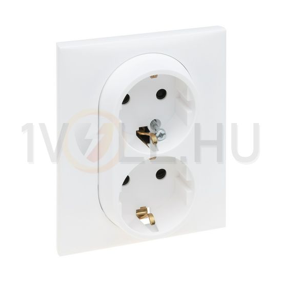 NiloéStep 162/2 dugalj földelt gyerekzárral fehér IP20 süllyesztett csavaros LEGRAND - 863122