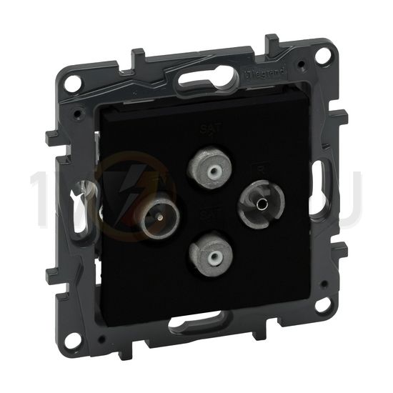 NiloéStep antenna aljzat TV-R-SAT-SAT csillagpontos 4x végzáró sülly. fekete1.5dB/860MHz LEGRAND - 863582