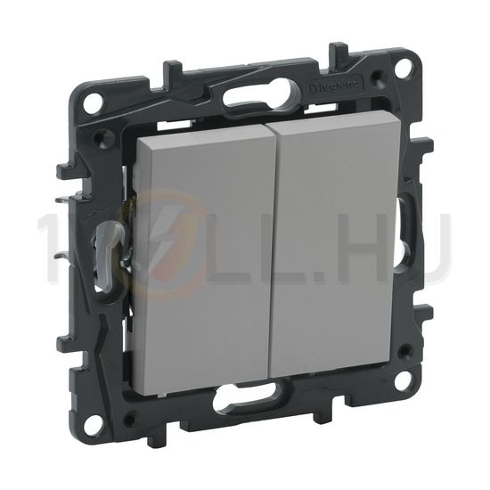 NiloéStep N101/2 kettős nyomó betét közp. fedéllel 2- billentyűs 2z alumínium IP00 LEGRAND - 863312