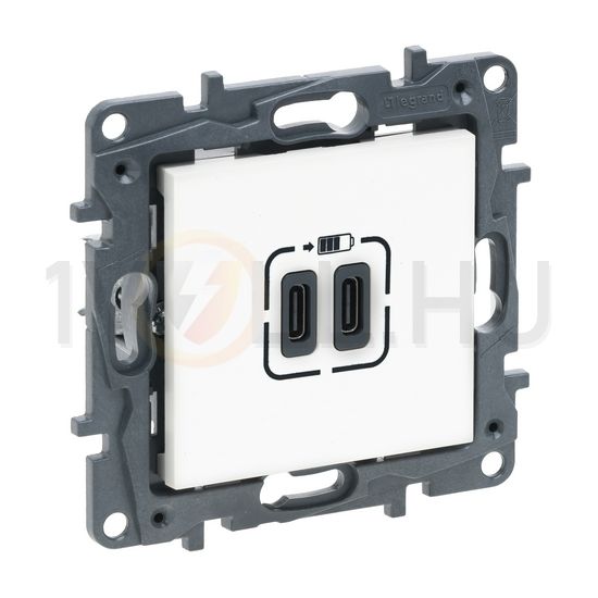 NiloéStep USB töltőaljzat C+C 3000mA/ 5V süllyesztett fehér IP40 LEGRAND - 863139