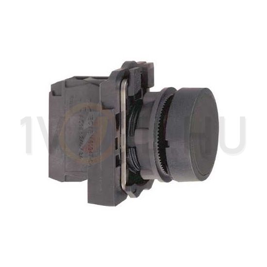 Nyomógomb komplett műa. d22 fekete/fehér lapos visszaugró 1z csavaros kerek Harmony XB5 Schneider - XB5AA21