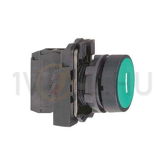 Nyomógomb komplett műa. d22 I zöld lapos visszaugró 1z csavaros kerek IP66 Harmony XB5 Schneider - XB5AA3311