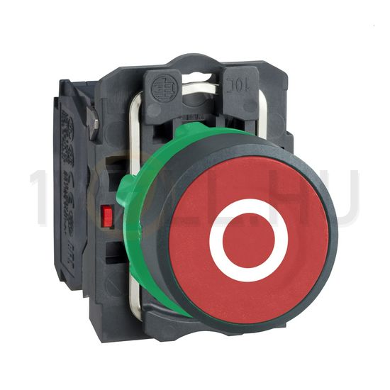 Nyomógomb komplett műa. d22 O piros/zöld lapos visszaugró 1ny csavaros Harmony XB5 Schneider - XB5AA4322
