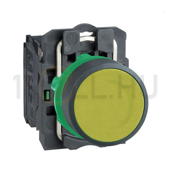 Nyomógomb komplett műa. d22 sárga lapos visszaugró 1z csavaros kerek IP66 Harmony XB5 Schneider - XB5AA51