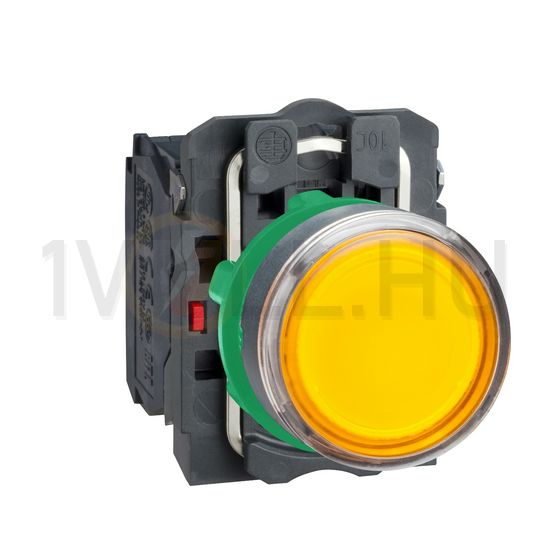 Nyomógomb komplett műa. d22 világító narancs lapos visszaugró 1z 1ny kerek Harmony XB5 Schneider - XB5AW35B5