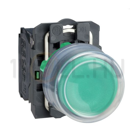 Nyomógomb komplett műa. d22 zöld magas visszaugró 1z csavaros kerek IP66 Harmony XB5 Schneider - XB5AP31