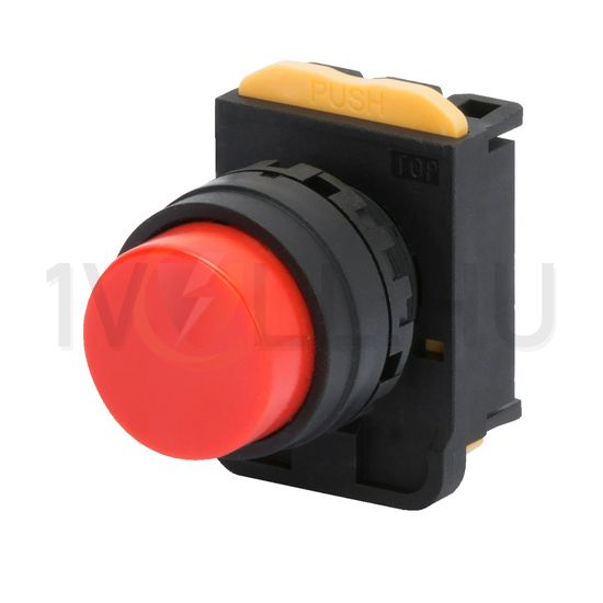 Nyomógombfej műanyag d22 magas piros reteszelt kerek visszaugró 74PS GEWISS - GW74311