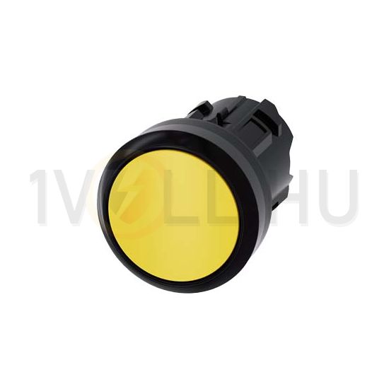 Nyomógombfej műanyag d22 lapos sárga visszaugró kerek SIRIUS ACT SIEMENS - 3SU1000-0AB30-0AA0