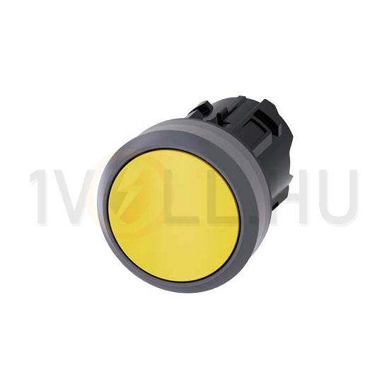 Nyomógombfej műanyag d22 lapos sárga visszaugró kerek SIRIUS ACT SIEMENS - 3SU1030-0AB30-0AA0