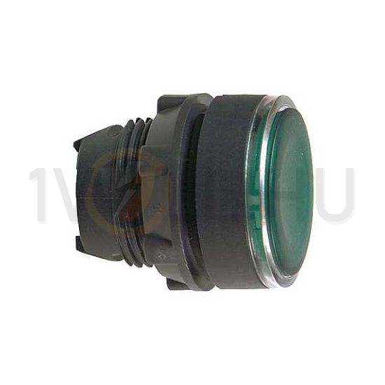 Nyomógombfej műanyag d22 világító lapos zöld kerek visszaugró Harmony XB5 Schneider - ZB5AW333